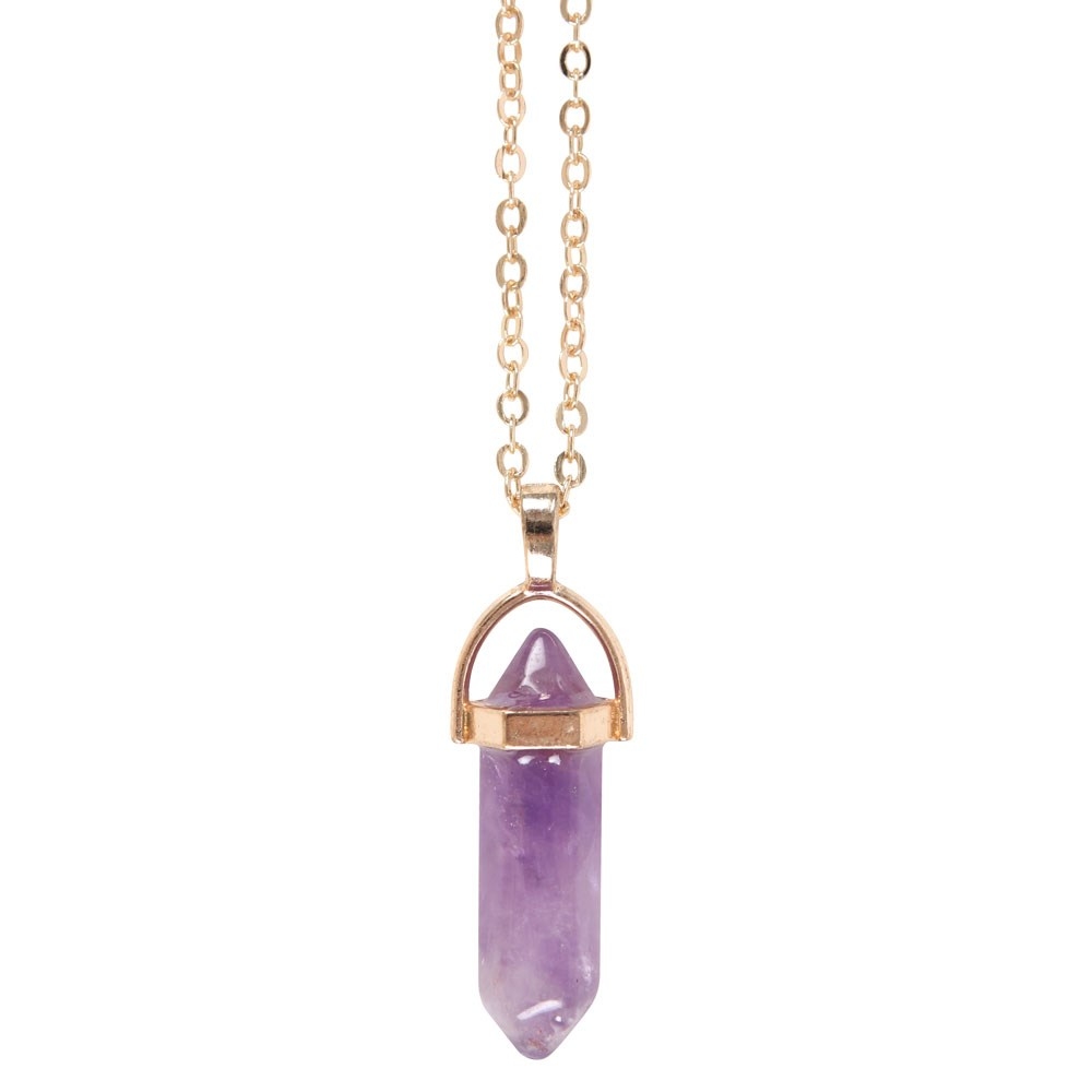Something Different - Amethyst Crystal Necklace Carte avec collier - Multicolore